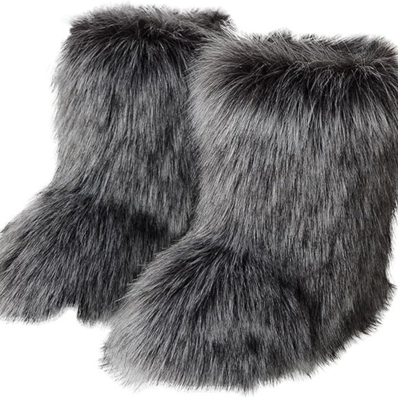 Neiman Marcus Lucine Faux Fur Italian Boots - Picture 3 of 4